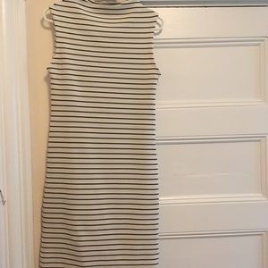 Zara Knit Striped Dress - Cream and Black